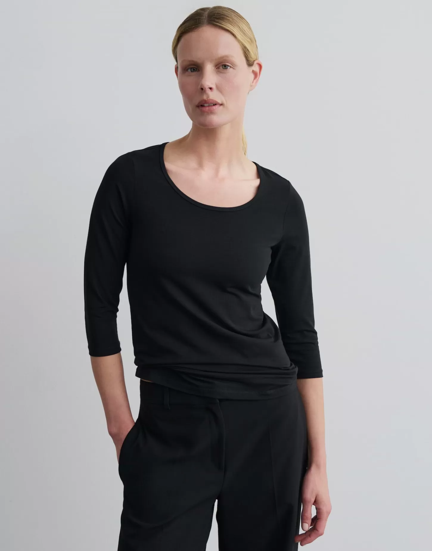 DAMES OPUS Basicshirt Kain Zwart Online Bestellen