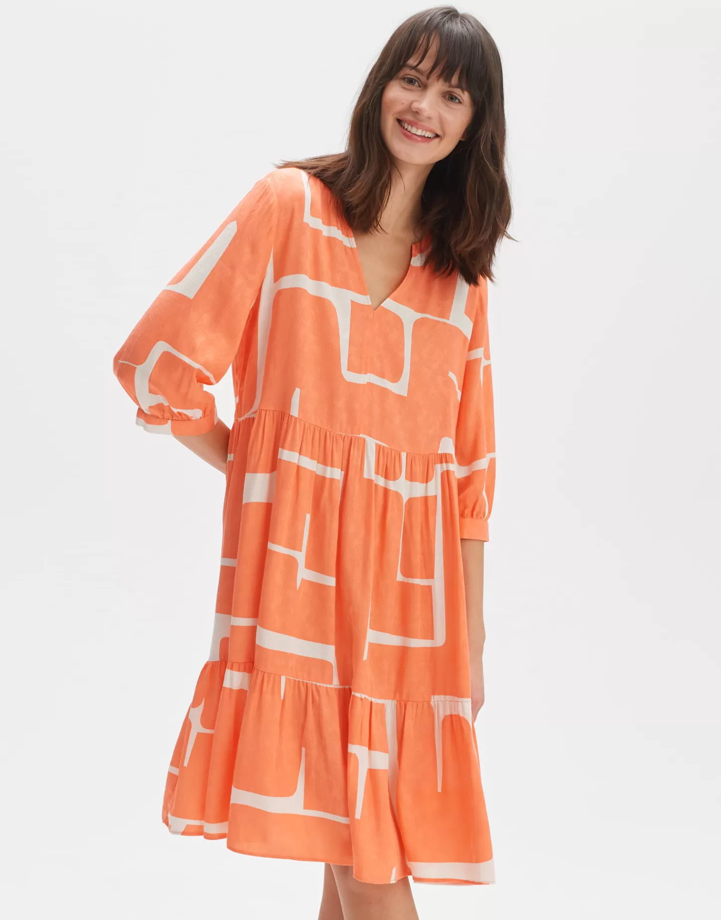 DAMES OPUS Blouse Jurk Wulari Graphic Oranje Online Bestellen