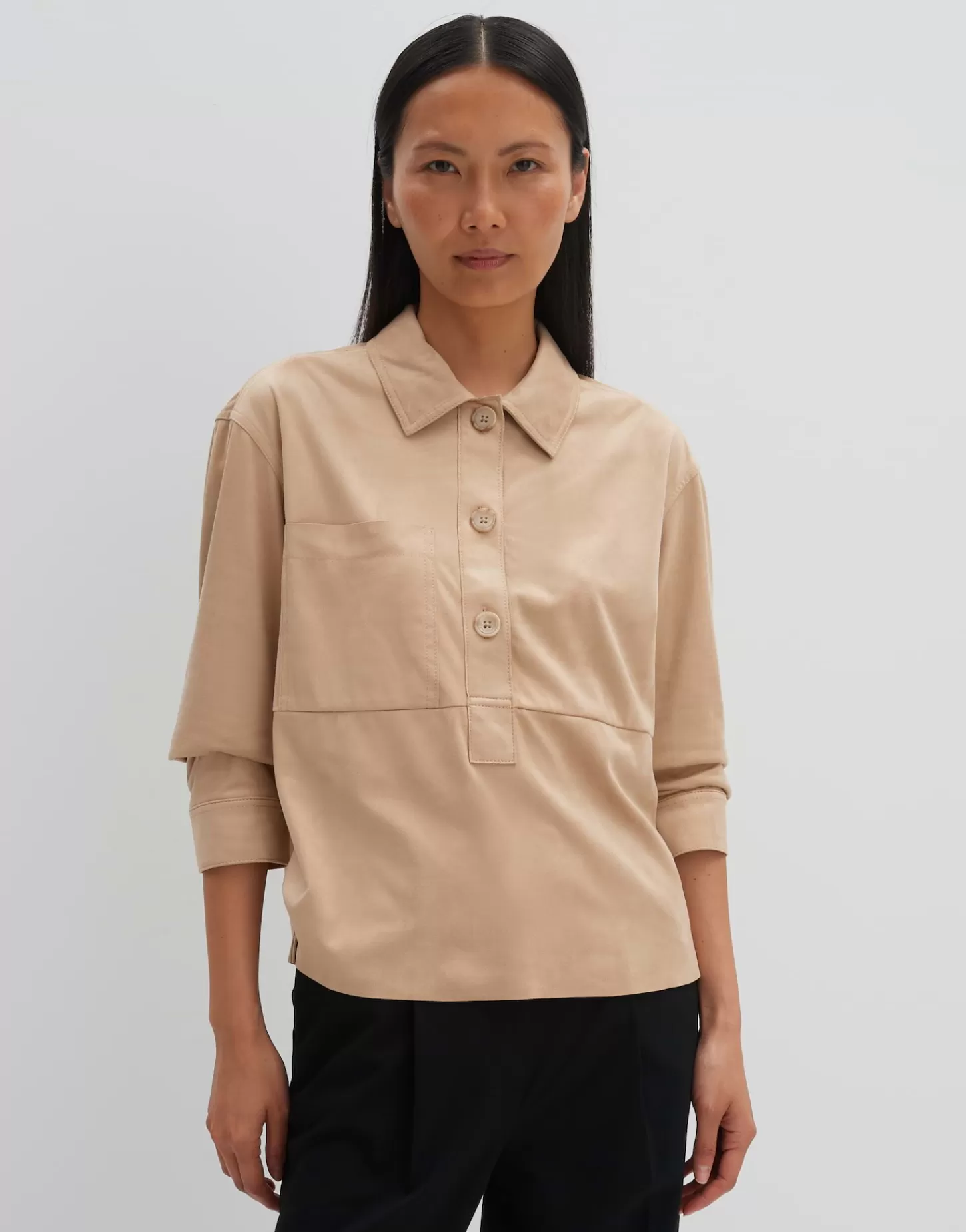 DAMES OPUS Blouse Met Lange Mouwen Zelura Beige Online Bestellen