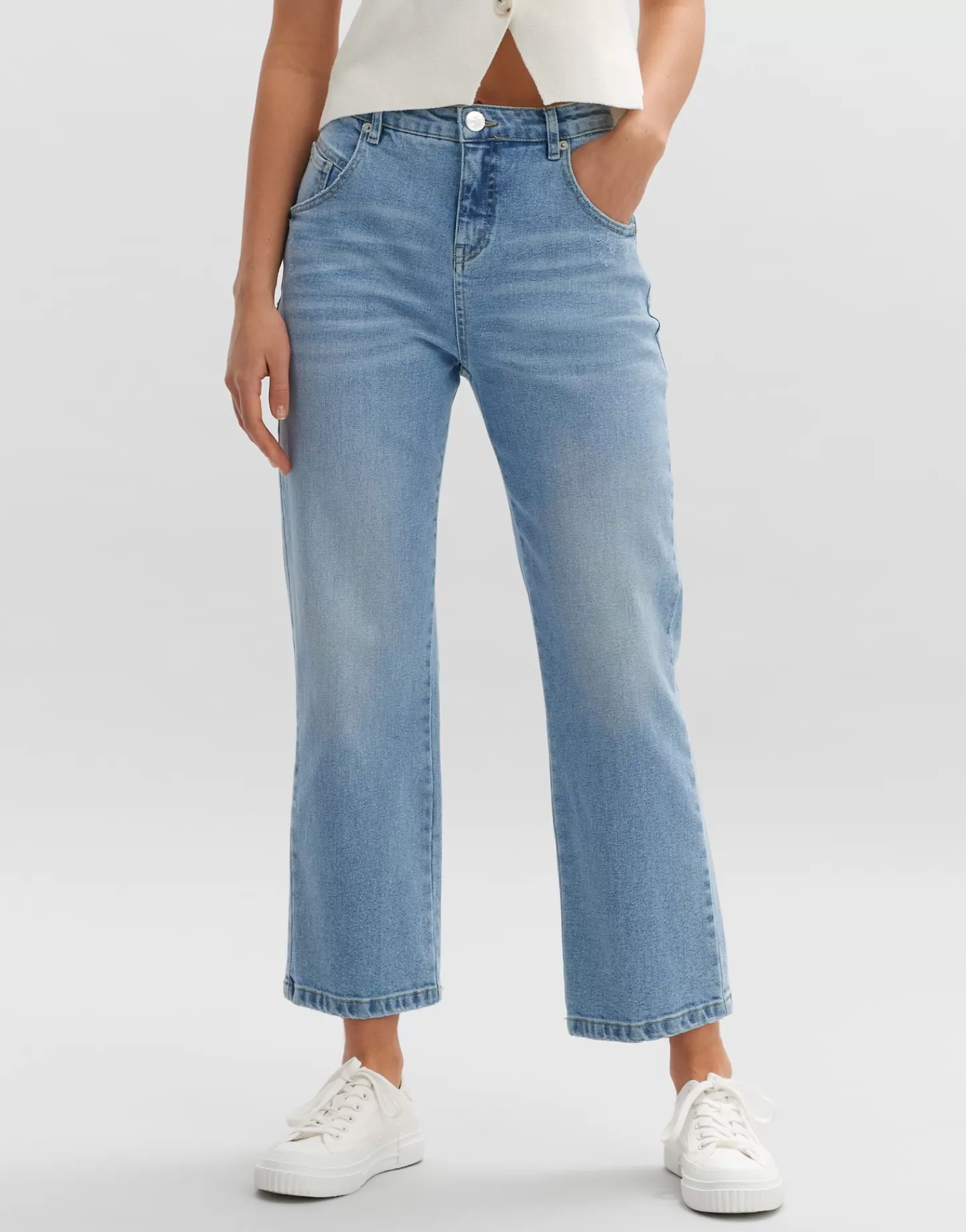 DAMES OPUS Boyfriend Jeans Lani Twist Blauw Online Bestellen