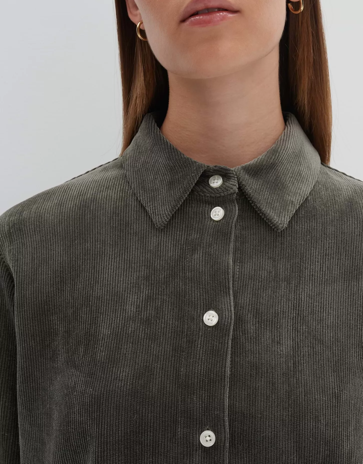 DAMES OPUS Corduroy Bloes Zortney Detail Groen Online Bestellen