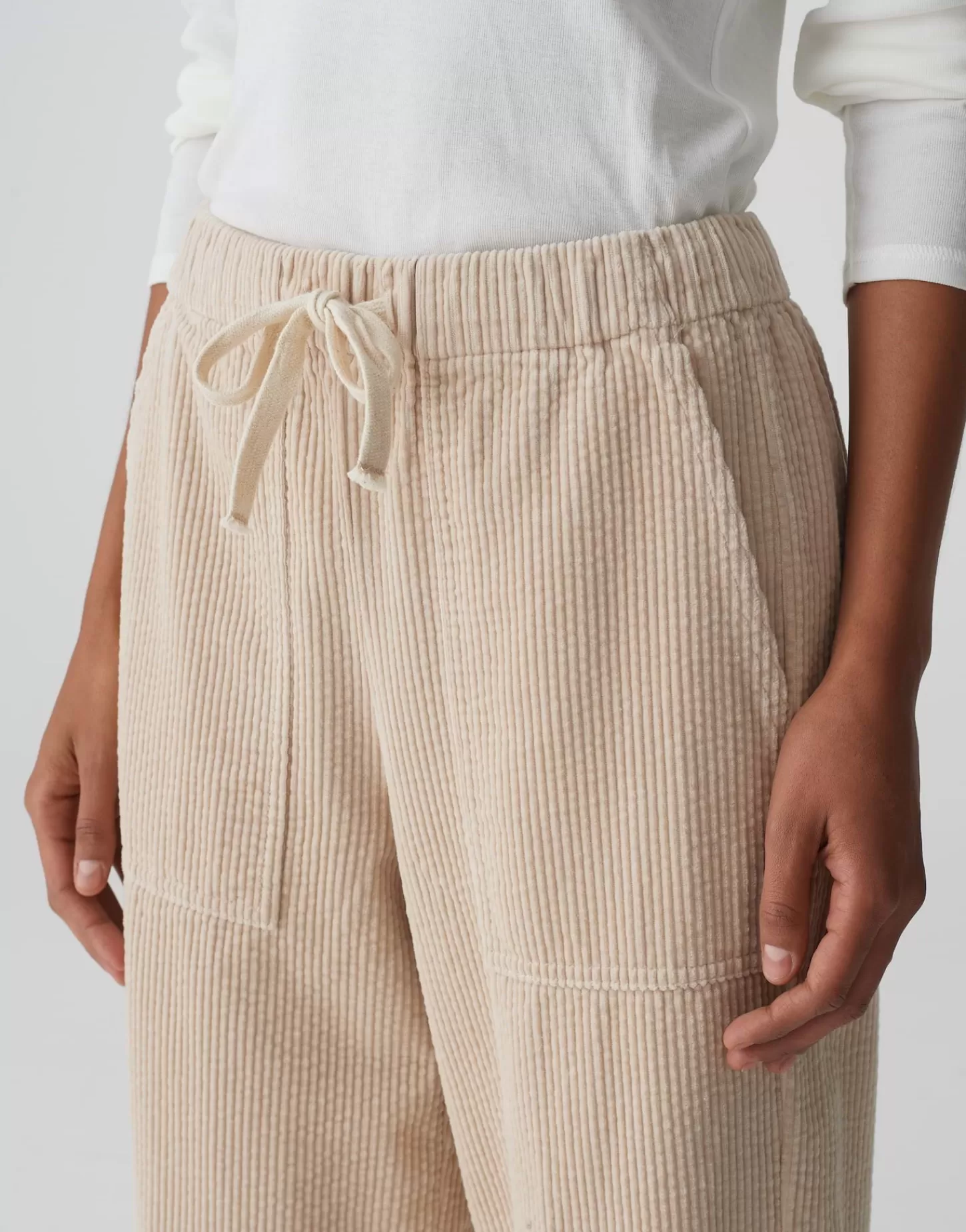 DAMES OPUS Corduroy Broek Malpi Cargo Beige Online Bestellen