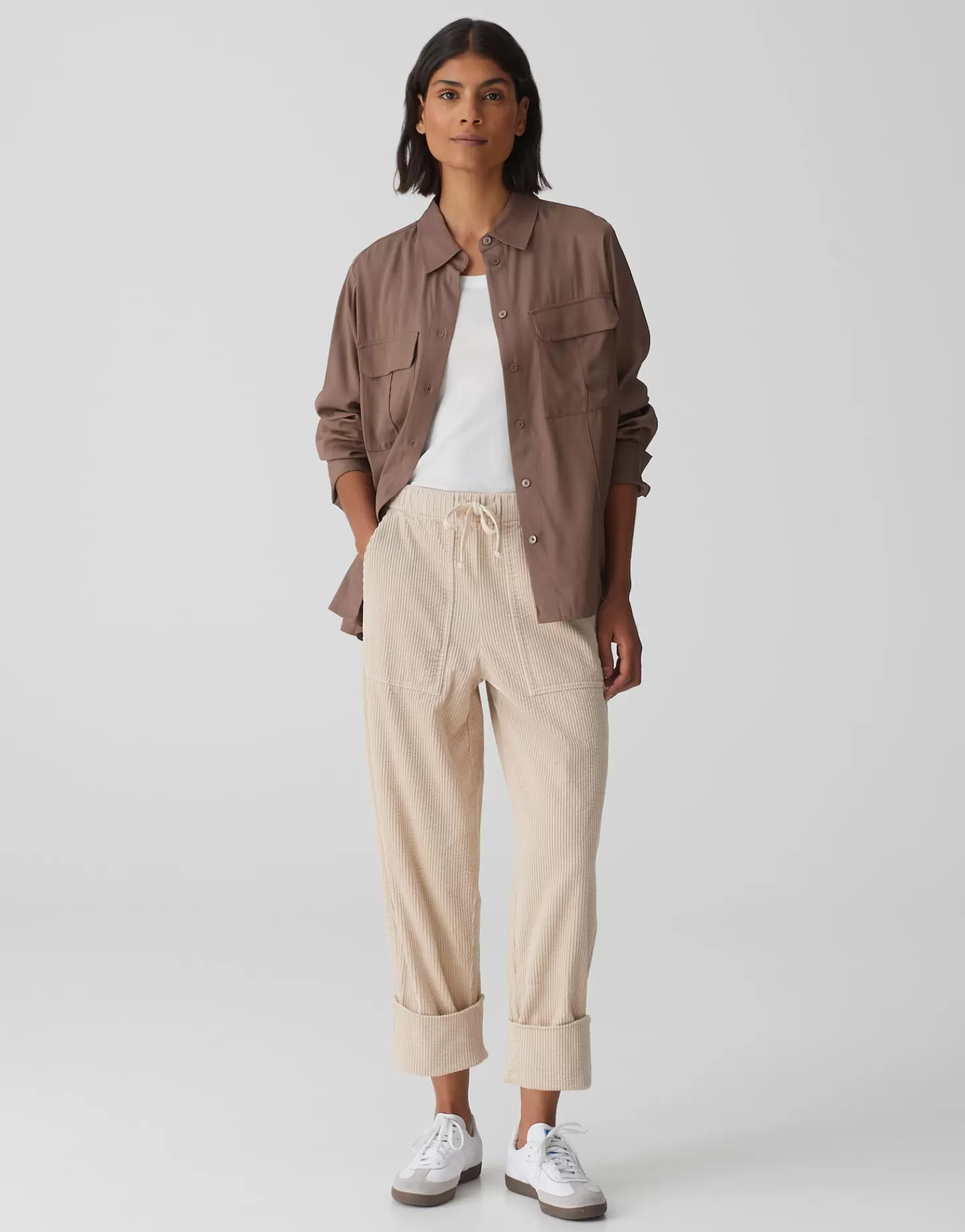 DAMES OPUS Corduroy Broek Malpi Cargo Beige Online Bestellen