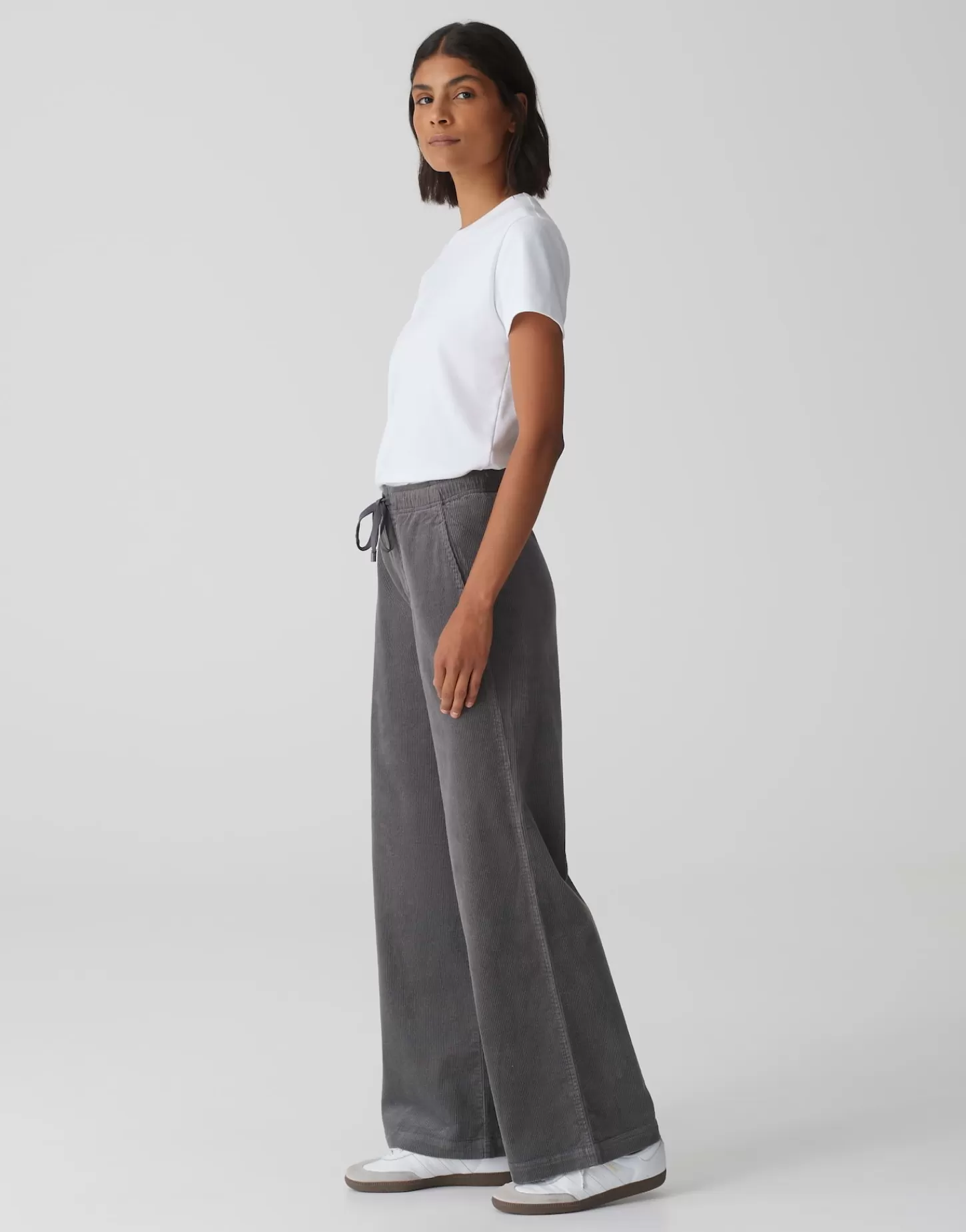 DAMES OPUS Corduroy Broek Mileni Track Grijs Online Bestellen