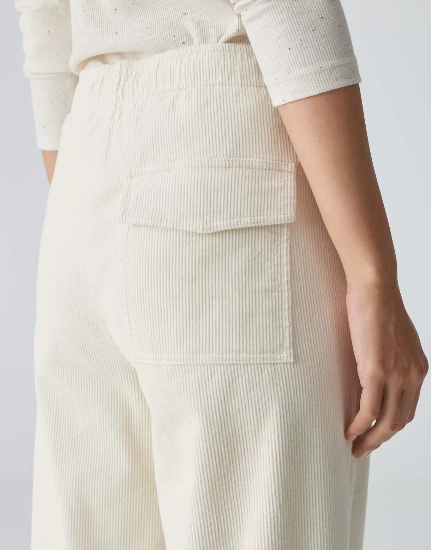 DAMES OPUS Corduroy Broek Mileni Track Wit Online Bestellen