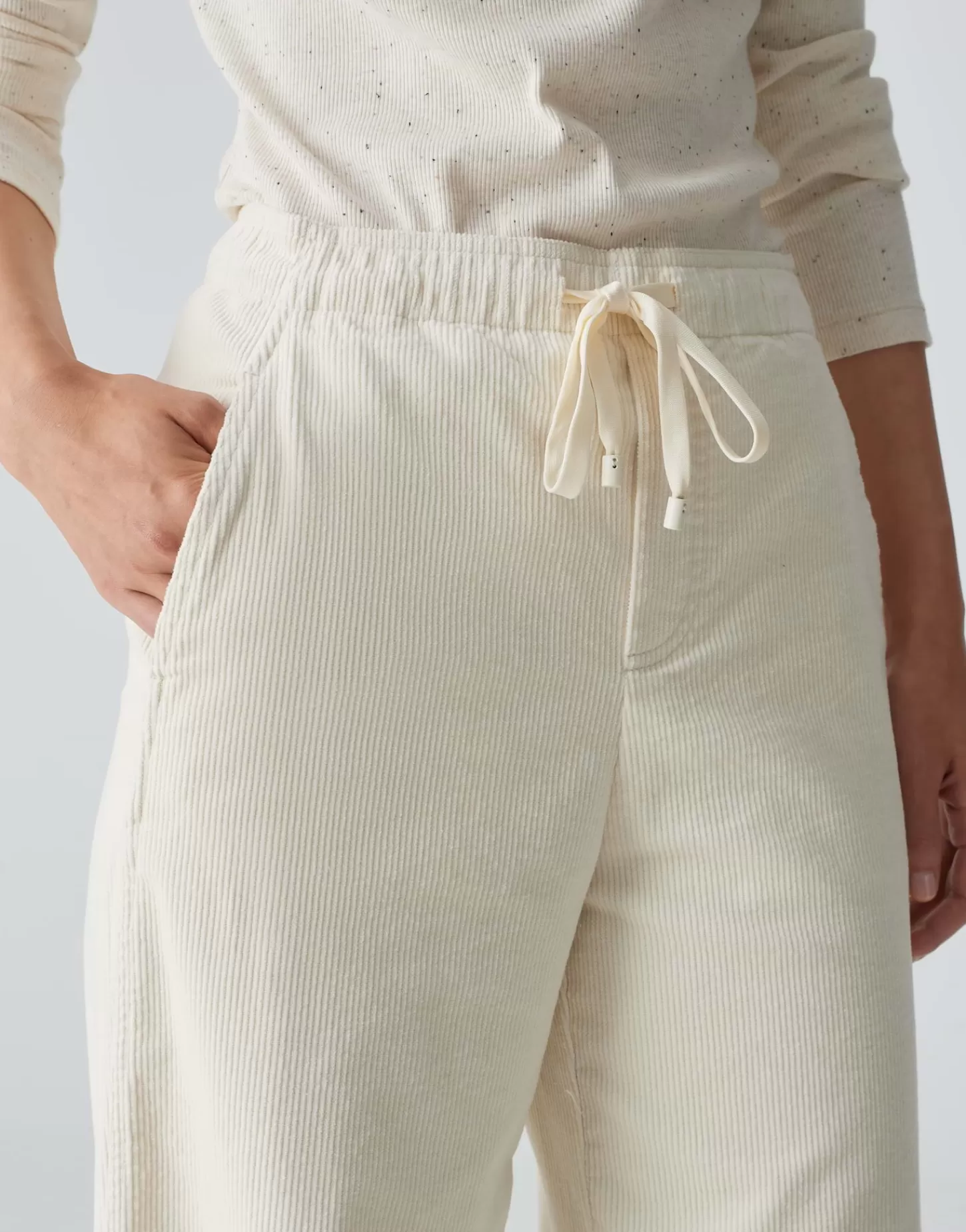 DAMES OPUS Corduroy Broek Mileni Track Wit Online Bestellen