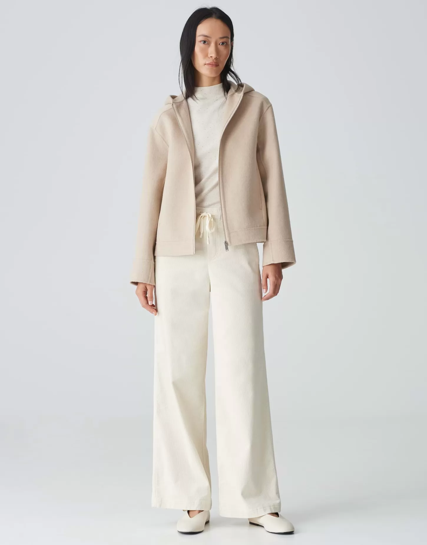 DAMES OPUS Corduroy Broek Mileni Track Wit Online Bestellen