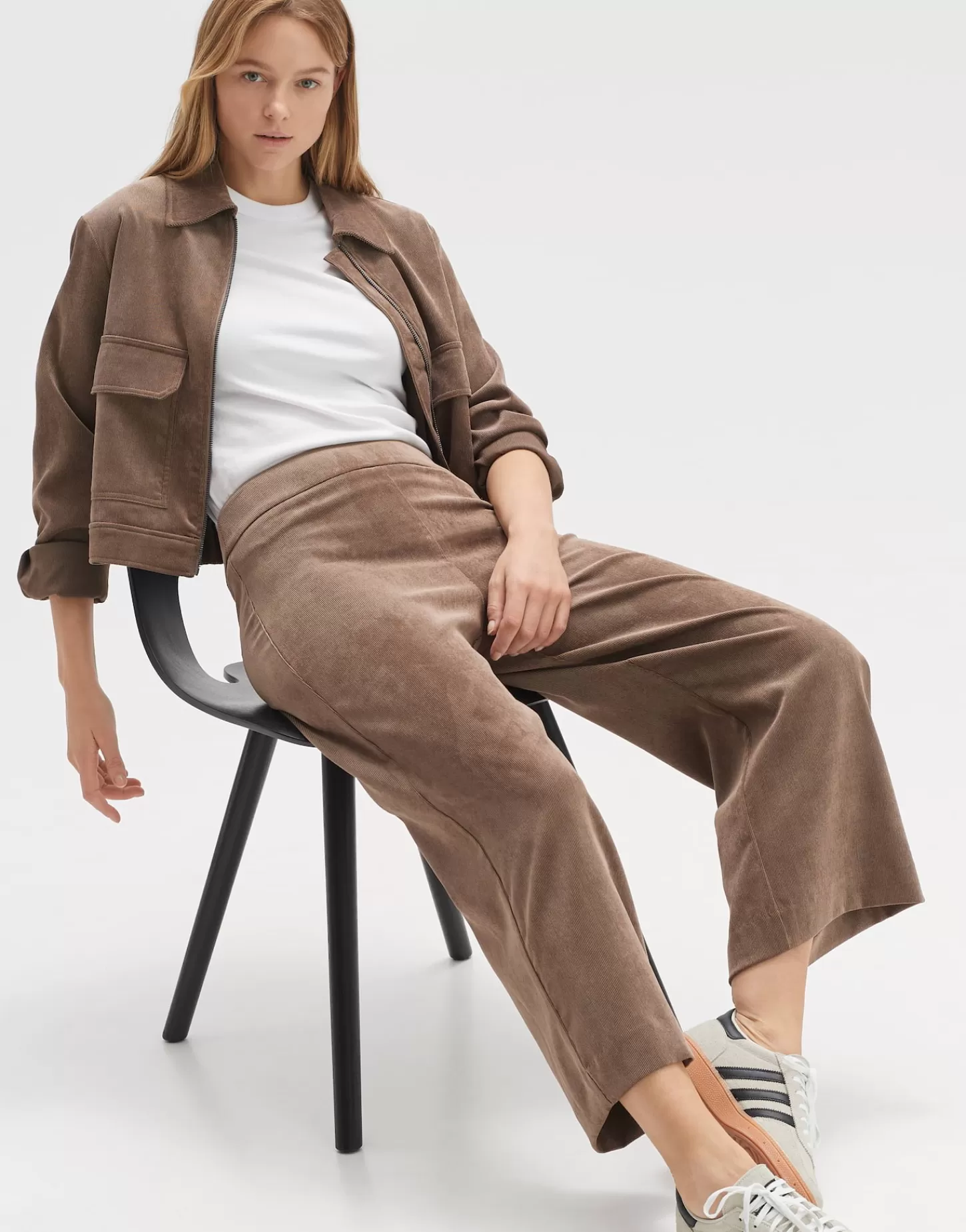 DAMES OPUS Corduroy Broek Misha Babycord Bruin Online Bestellen