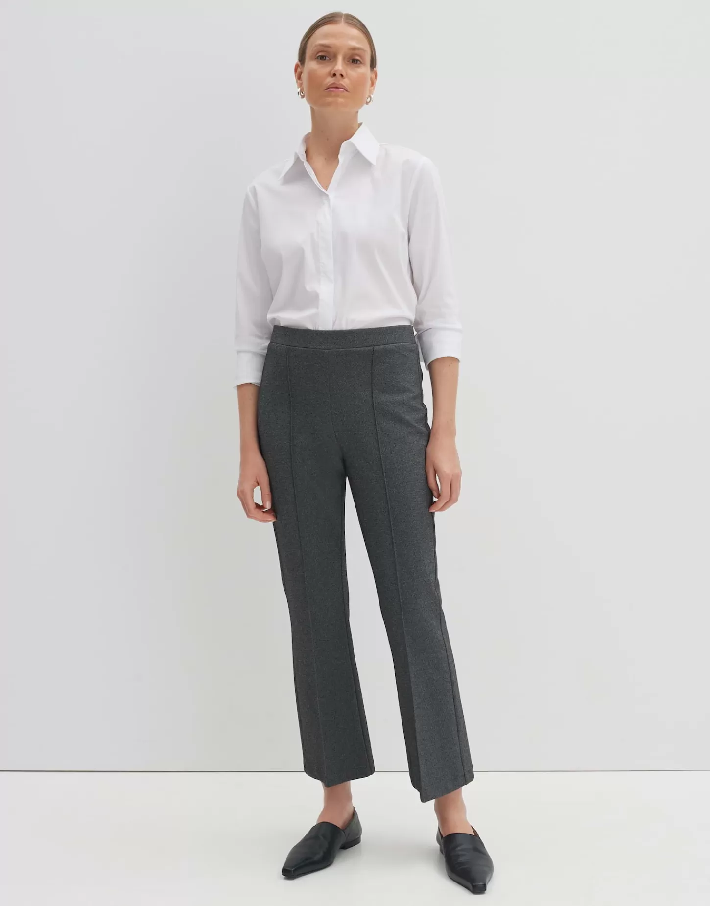 DAMES OPUS Flared Pants Curinna Mélange Grijs Online Bestellen