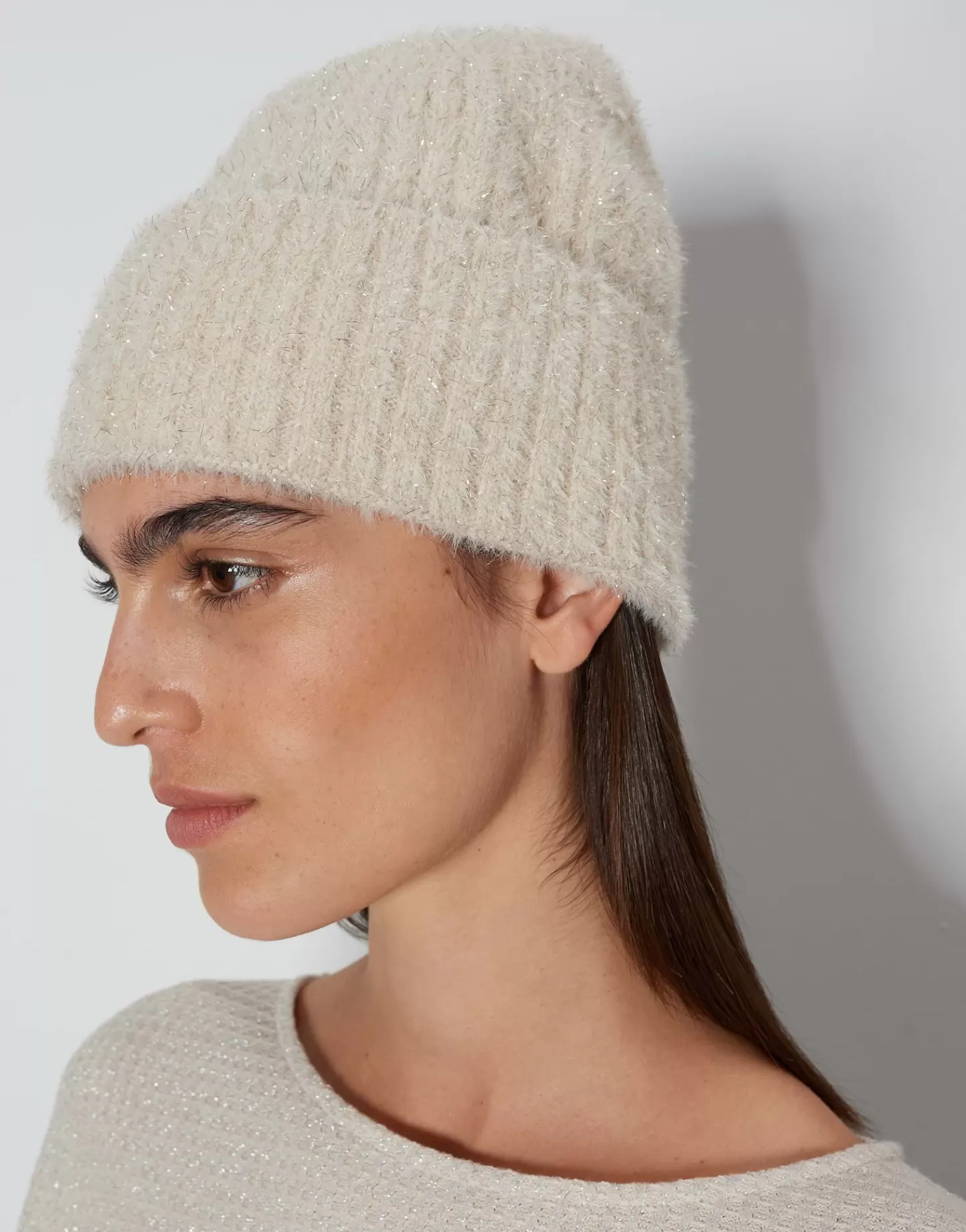 DAMES OPUS Gebreide Muts Blinny Soft Beige Online Bestellen