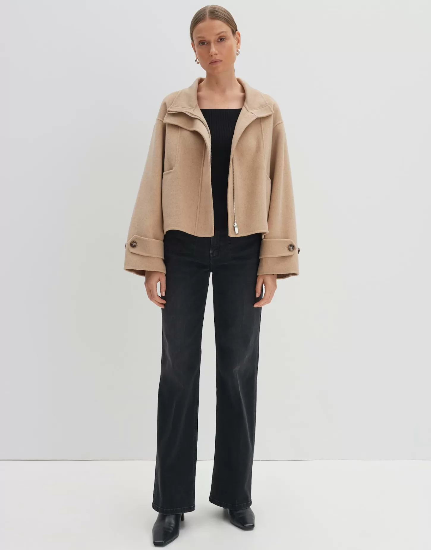 DAMES OPUS Korte Jas Varah Detail Beige Online Bestellen