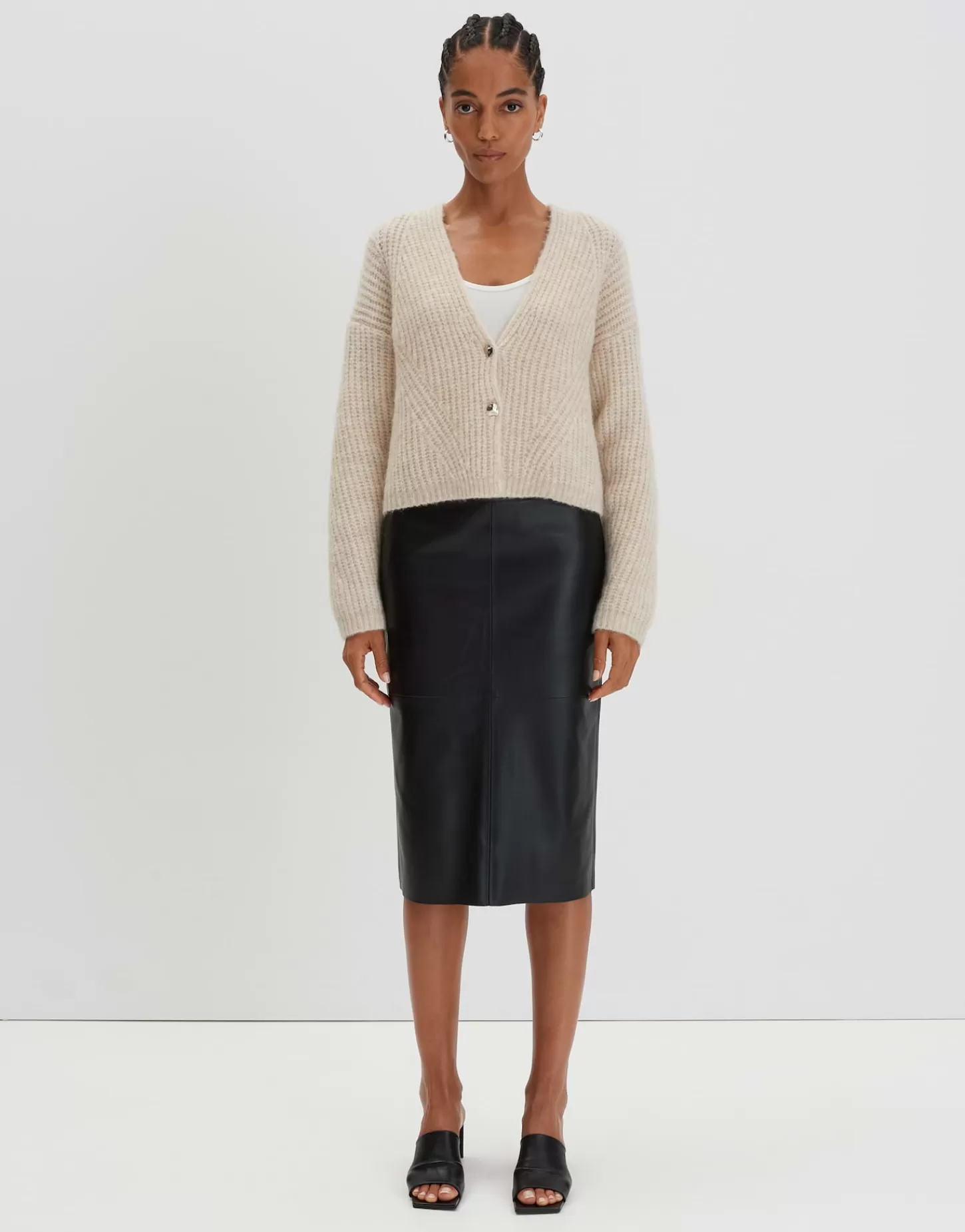 DAMES OPUS Leren Rok Ofiona Zwart Online Bestellen