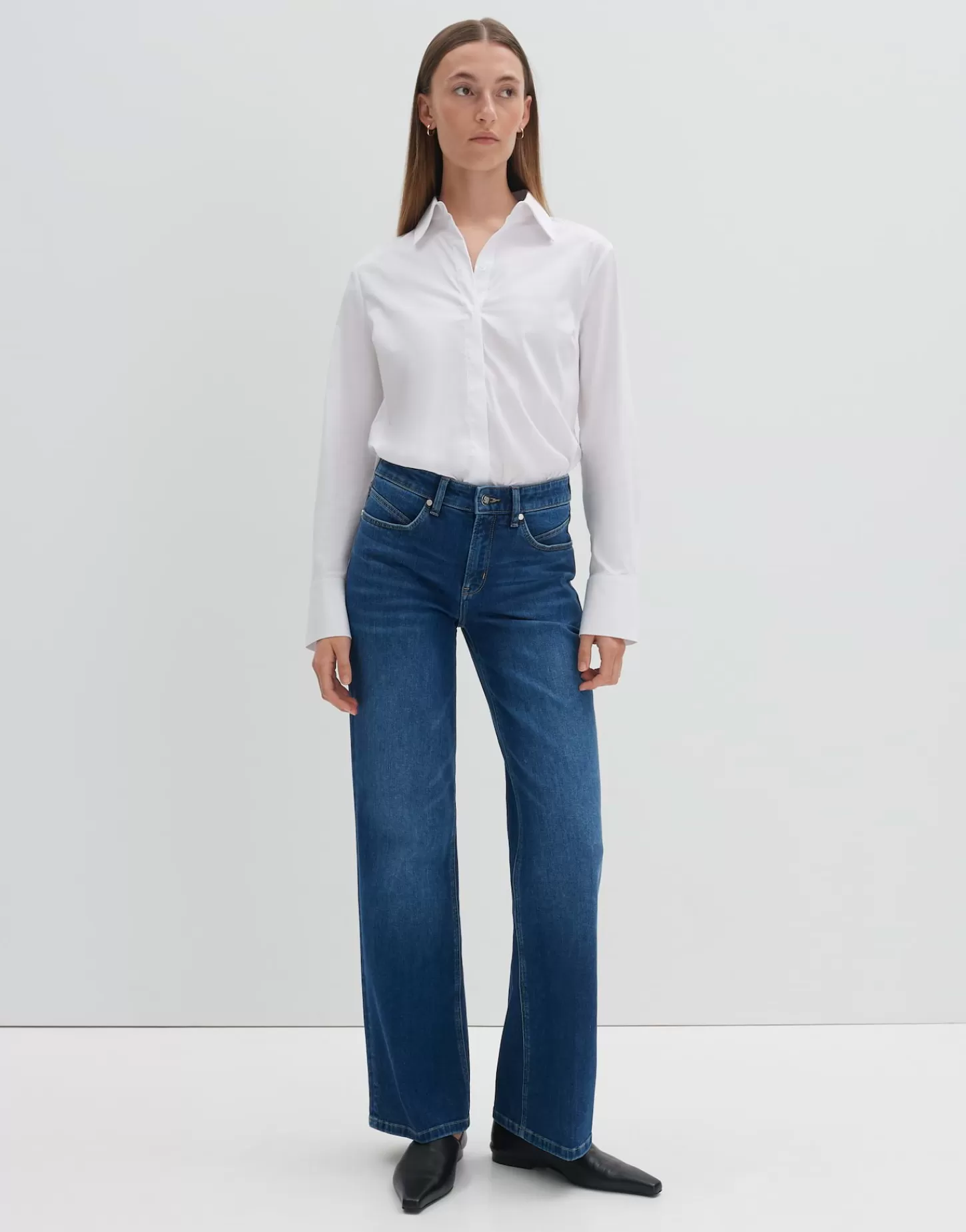 DAMES OPUS Long Flared Jeans Carie Iconic Blauw Online Bestellen