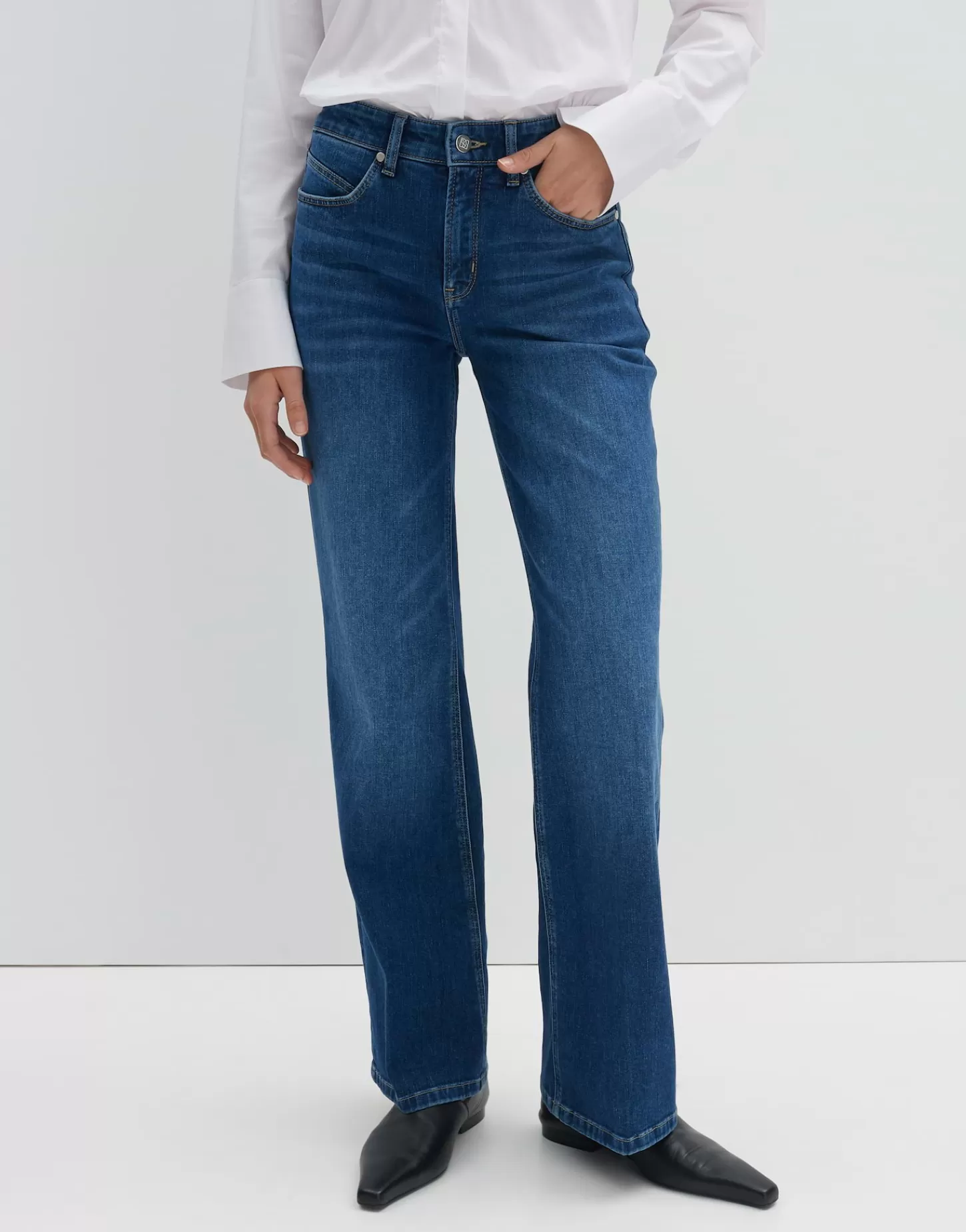 DAMES OPUS Long Flared Jeans Carie Iconic Blauw Online Bestellen