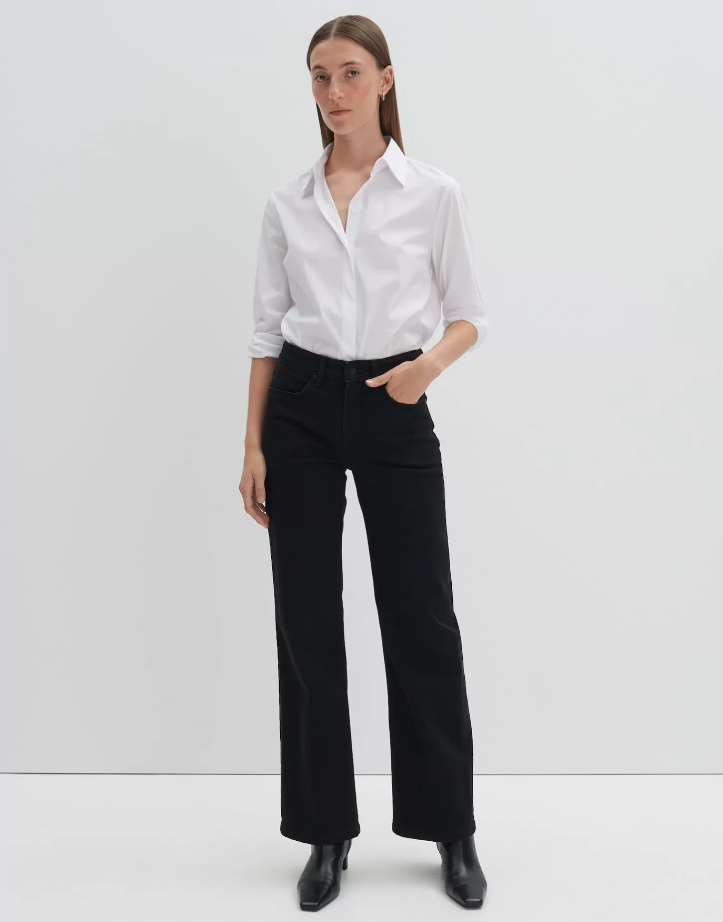 DAMES OPUS Long Flared Jeans Carie Iconic Zwart Online Bestellen