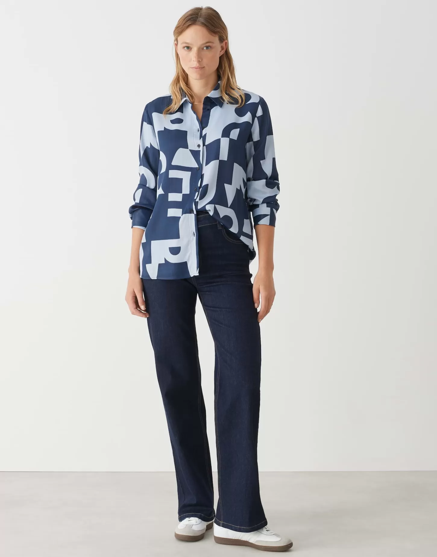 DAMES OPUS Overhemdblouse Falkina Bold Blauw Online Bestellen