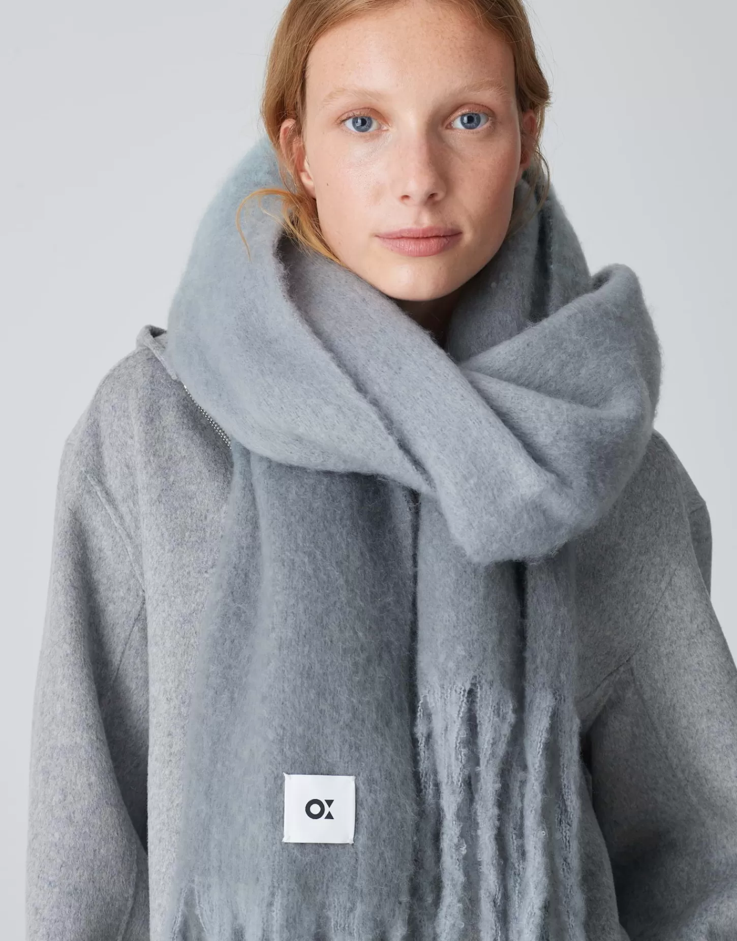 DAMES OPUS Oversized Sjaal Amovi Scarf Grijs Online Bestellen