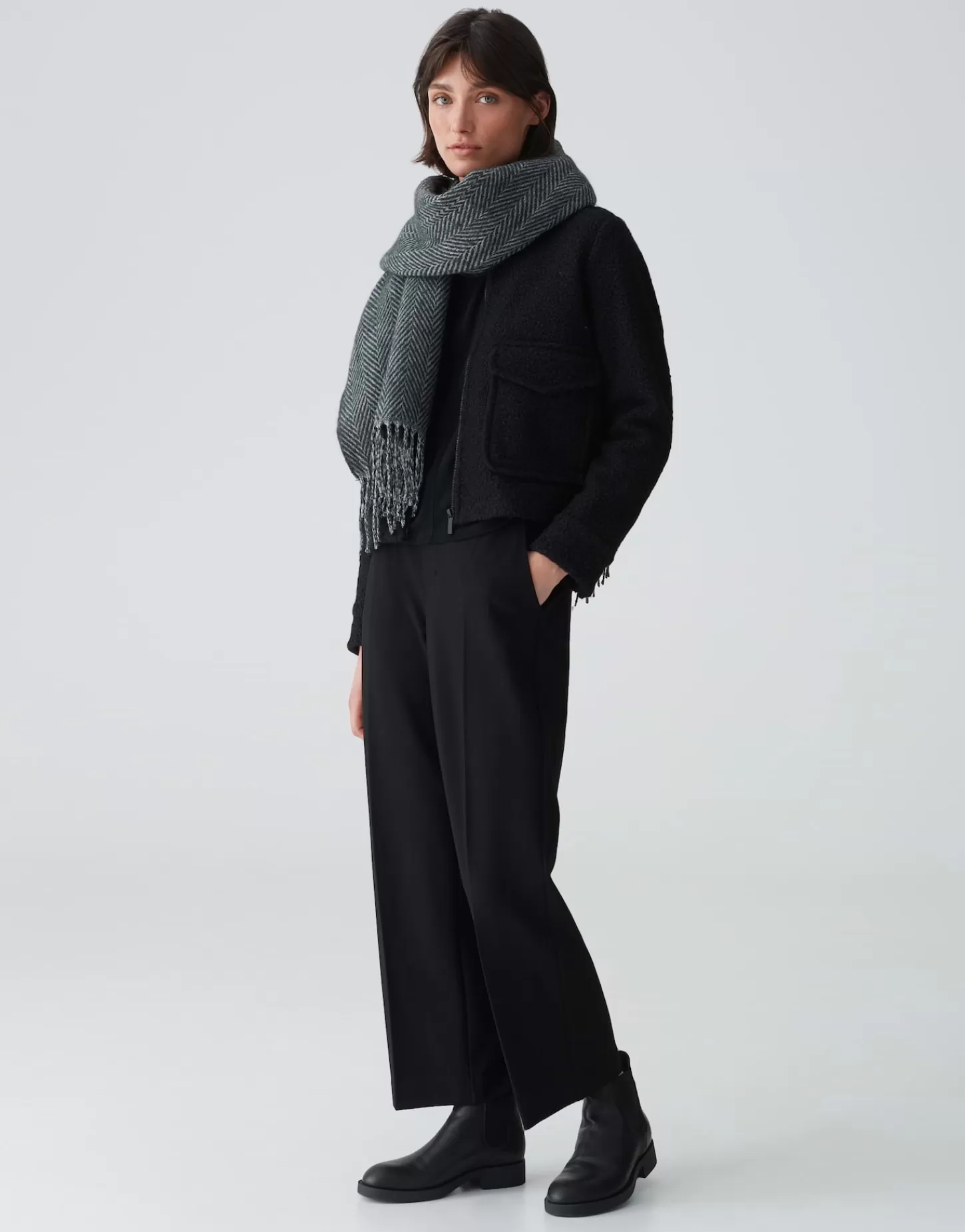 DAMES OPUS Oversized Sjaal Aneda Scarf Grijs Online Bestellen