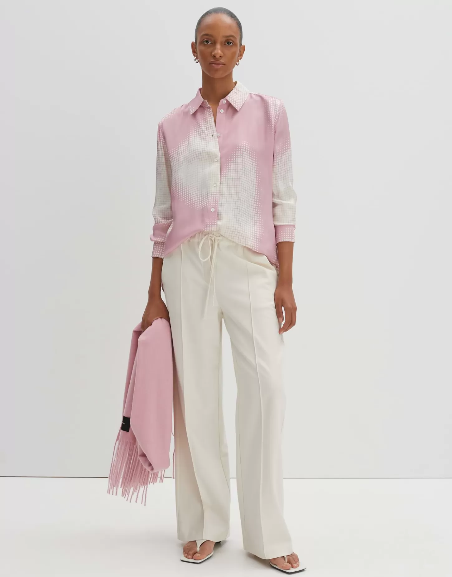 DAMES OPUS Satijnen Blouse Zisakia Roze Online Bestellen