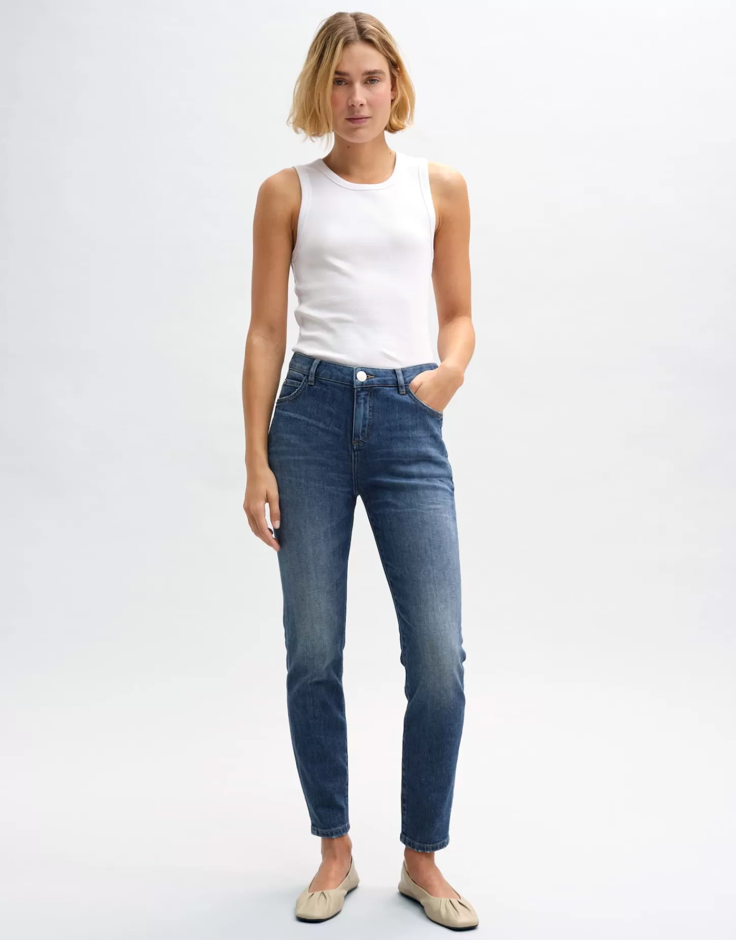 DAMES OPUS Slim Jeans Evita Blauw Online Bestellen