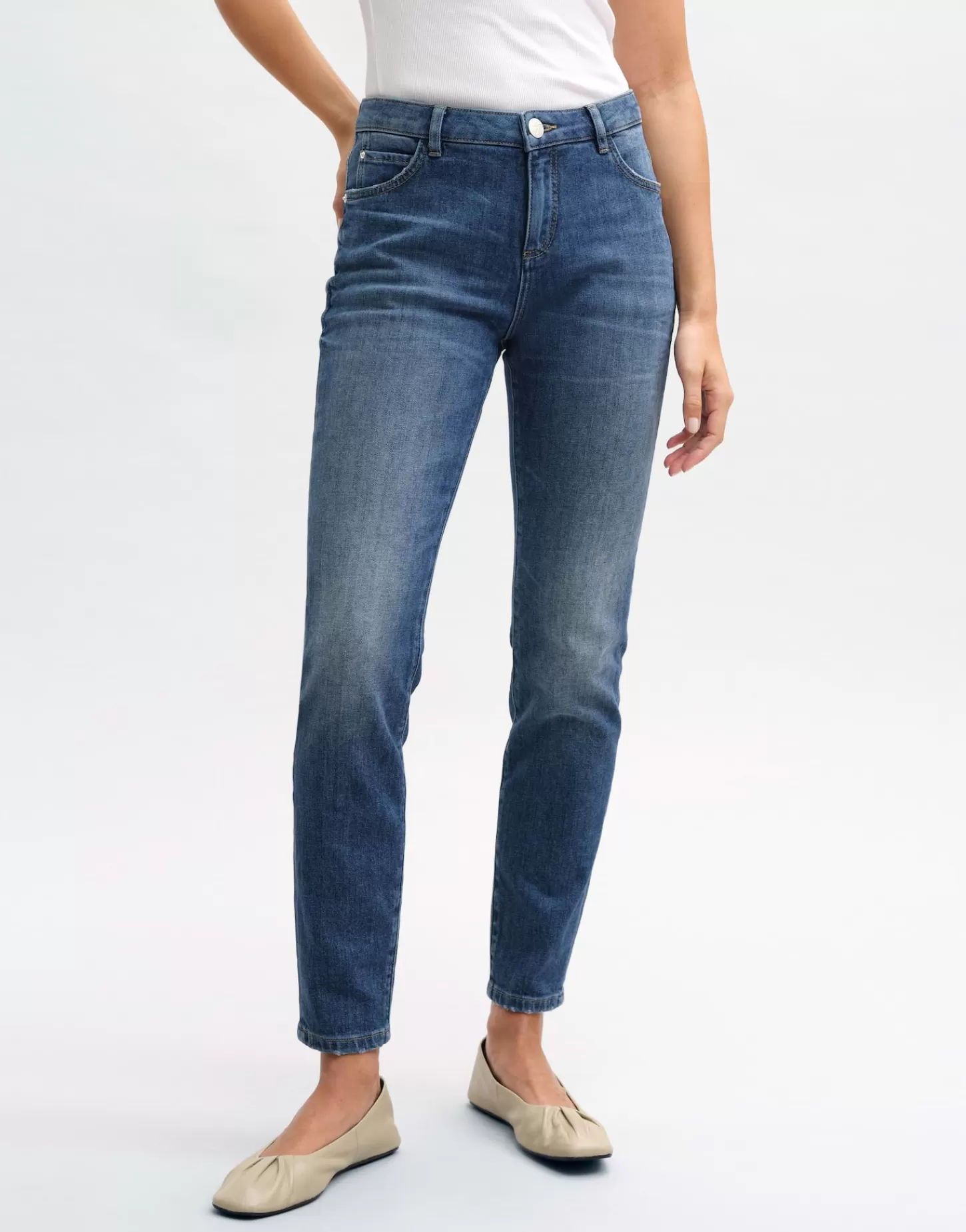 DAMES OPUS Slim Jeans Evita Blauw Online Bestellen