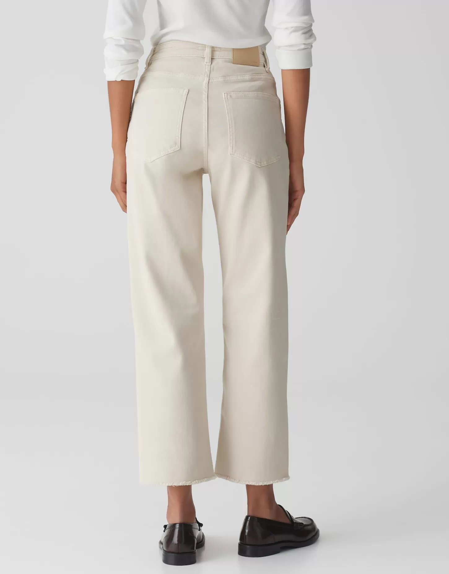 DAMES OPUS Wide Cropped Jeans Momito Color Beige Online Bestellen