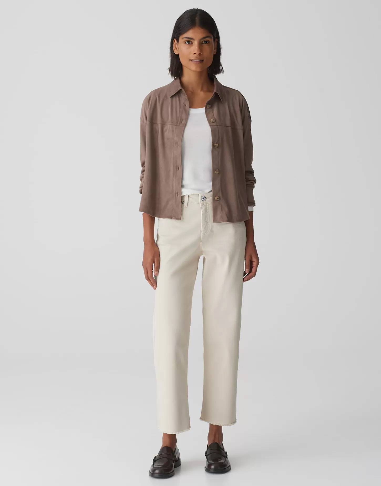 DAMES OPUS Wide Cropped Jeans Momito Color Beige Online Bestellen