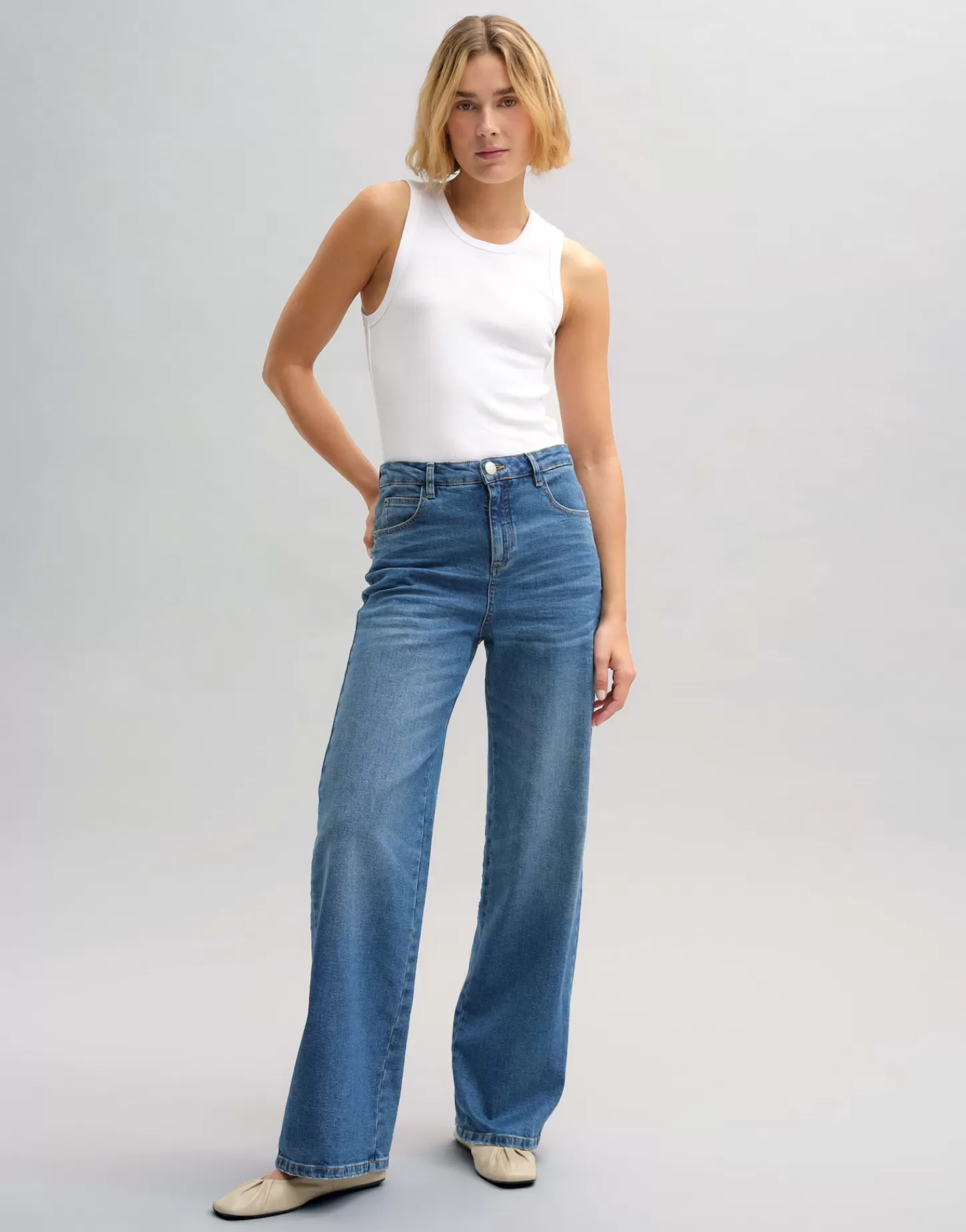 DAMES OPUS Wide Leg Jeans Mivy Blauw Online Bestellen