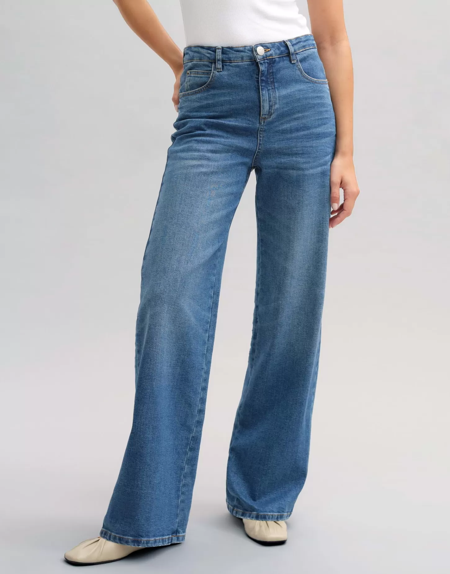 DAMES OPUS Wide Leg Jeans Mivy Blauw Online Bestellen