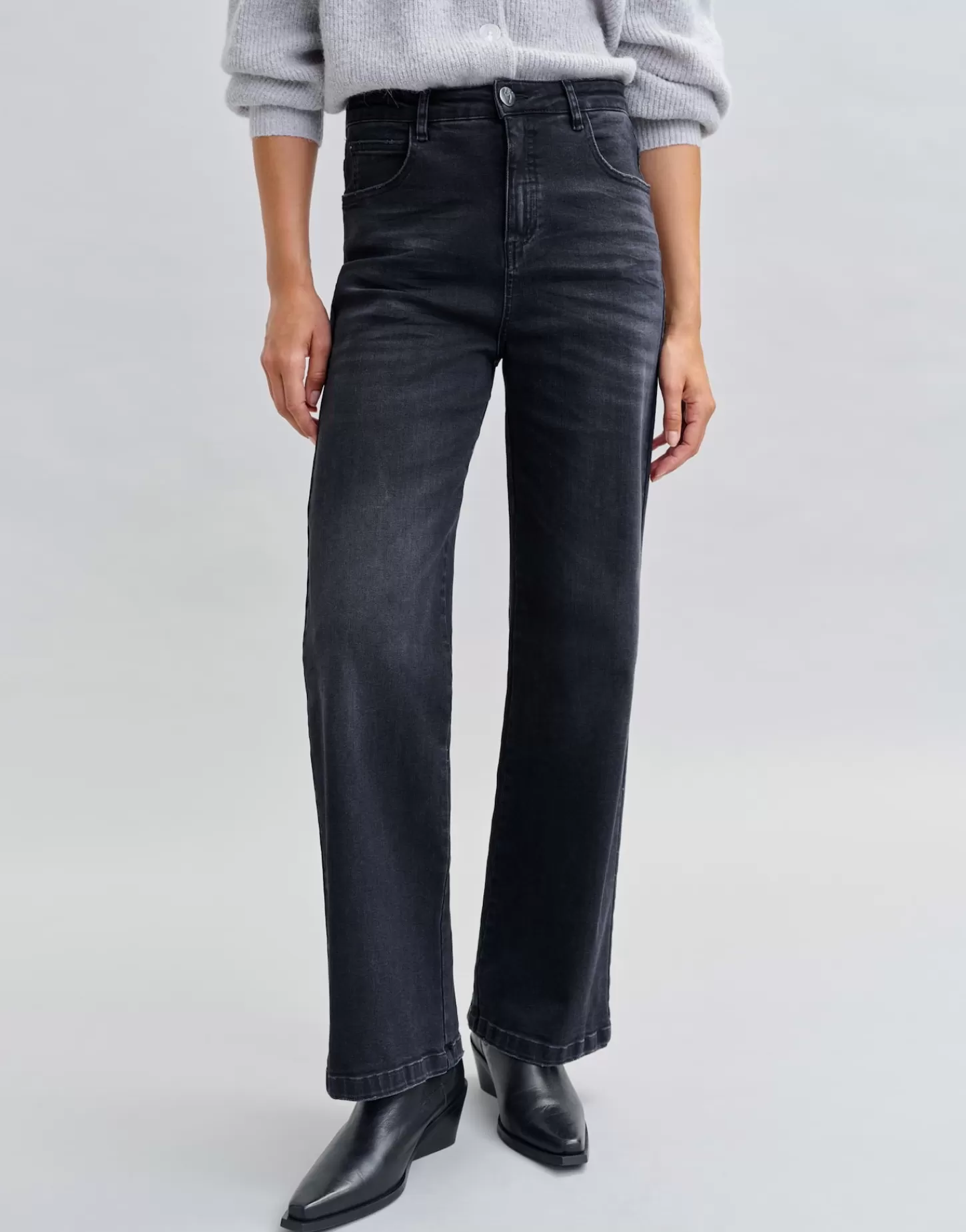 DAMES OPUS Wide Leg Jeans Mivy Zwart Online Bestellen